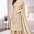 Beige silk blend embroidered palazzo set