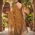 MUSTARD LINEN JACUARD WORK SAREE WITH UNSTITCHED BLOUSE PIECE