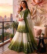 Multicolor georgette embroidered palazzo set