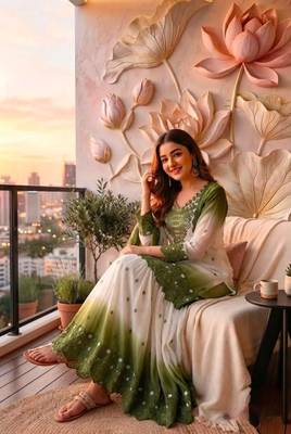 Multicolor georgette embroidered palazzo set 3