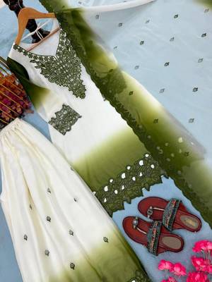 Multicolor georgette embroidered palazzo set 4