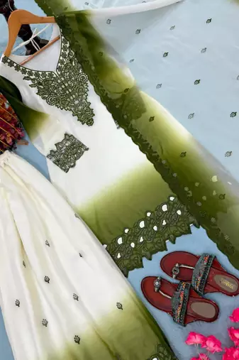 Multicolor georgette embroidered palazzo set