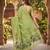 PARROT GREEN LINEN JACUARD WORK SAREE WITH UNSTITCHED BLOUSE PIECE