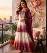 Multicolor georgette embroidered palazzo set