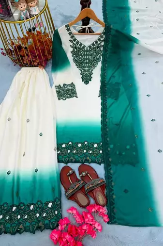 Multicolor georgette embroidered palazzo set