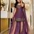 Purple silk blend embroidered palazzo set