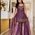 Purple silk blend embroidered palazzo set