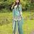 Green silk blend embroidered palazzo set