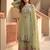 Green silk blend embroidered palazzo set