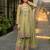 Green silk blend embroidered palazzo set