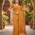 RUST LINEN JACUARD WORK SAREE WITH UNSTITCHED BLOUSE PIECE