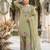 Green silk blend embroidered palazzo set