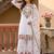White silk blend embroidered palazzo set