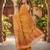 RUST LINEN JACUARD WORK SAREE WITH UNSTITCHED BLOUSE PIECE