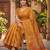 RUST LINEN JACUARD WORK SAREE WITH UNSTITCHED BLOUSE PIECE