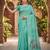 SEA GREEN LINEN JACUARD WORK SAREE WITH UNSTITCHED BLOUSE PIECE