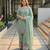 Sea-green silk blend embroidered palazzo set