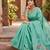 SEA GREEN LINEN JACUARD WORK SAREE WITH UNSTITCHED BLOUSE PIECE