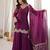Purple silk blend embroidered palazzo set
