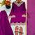 Purple silk blend embroidered palazzo set