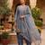 Grey silk blend embroidered farshi salwar set