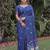 BLUE LINEN JACUARD WORK SAREE WITH UNSTITCHED BLOUSE PIECE