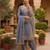 Grey silk blend embroidered farshi salwar set