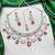 ruby red bridal jewellery set, silver-plated choker, drop earrings, maang tikka, bollywood statement necklace