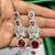ruby red bridal jewellery set, silver-plated choker, drop earrings, maang tikka, bollywood statement necklace
