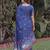 BLUE LINEN JACUARD WORK SAREE WITH UNSTITCHED BLOUSE PIECE