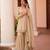 Beige satin embroidered sharara set