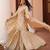 Beige satin embroidered sharara set