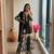 Black georgette embroidered palazzo set