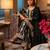Black georgette embroidered palazzo set