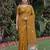 MUSTARD LINEN JACUARD WORK SAREE WITH UNSTITCHED BLOUSE PIECE