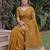 MUSTARD LINEN JACUARD WORK SAREE WITH UNSTITCHED BLOUSE PIECE