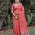 PEACH LINEN JACUARD WORK SAREE WITH UNSTITCHED BLOUSE PIECE