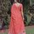 PEACH LINEN JACUARD WORK SAREE WITH UNSTITCHED BLOUSE PIECE