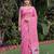 PINK LINEN JACUARD WORK SAREE WITH UNSTITCHED BLOUSE PIECE