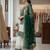 Green faux georgette embroidered sharara set