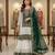 Green faux georgette embroidered sharara set