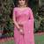 PINK LINEN JACUARD WORK SAREE WITH UNSTITCHED BLOUSE PIECE