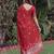 RED LINEN JACUARD WORK SAREE WITH UNSTITCHED BLOUSE PIECE