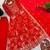 Red georgette embroidered flared gown set