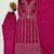 Rani-pink silk blend embroidered kurta set