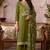 Mehendi pure organza heavy thread embroidery, mirror, sequins with hand work readymade salwar kameez