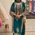 Teal faux georgette embroidered kurta set