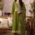 Mehendi pure organza heavy thread embroidery, mirror, sequins with hand work readymade salwar kameez