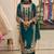 Teal faux georgette embroidered kurta set