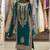 Teal faux georgette embroidered kurta set